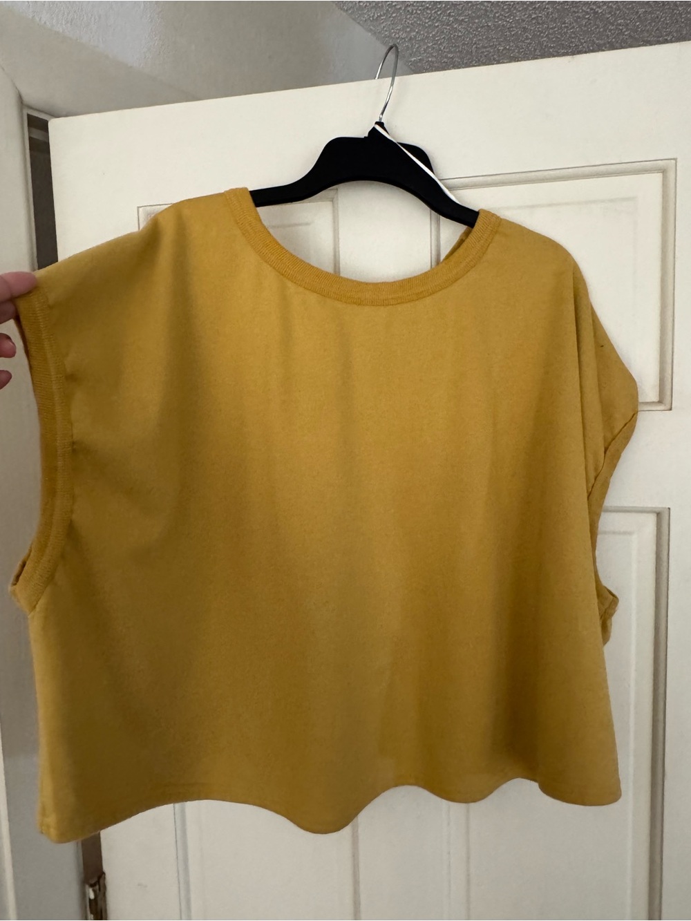 Umgee Mustard Boxy Crop Tank Top